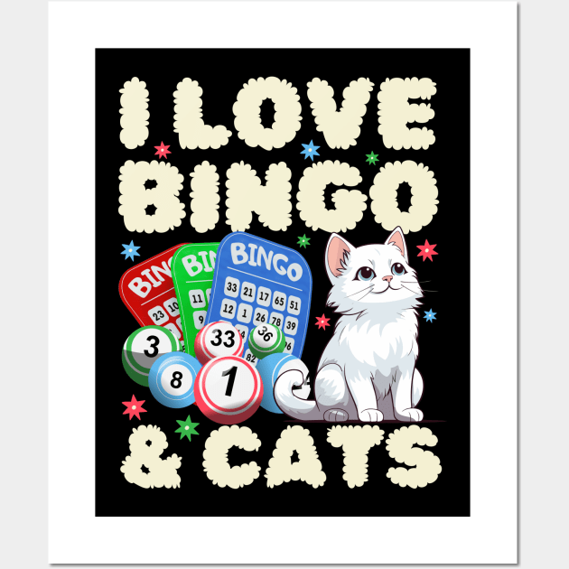 I Love Bingo And Cats Wall Art by Point Shop